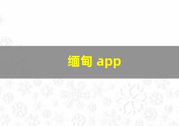 缅甸 app